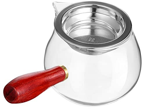 Verre Gong Dao Bei Pichet à lait Chinois Gong Kung Fu Tasse à thé Pichet Espresso Verre à shot avec manche en bois Infuseur Lait Verre Tasse for café Carafe Lait