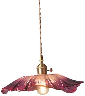 perfk Blumen-Pendelleuchte, Blumen-Kronleuchter, Hängelampe, stilvolle Hängelampe, Kleiner Kronleuchter für Restaurant, Kaffee, Küche, Lila Groß