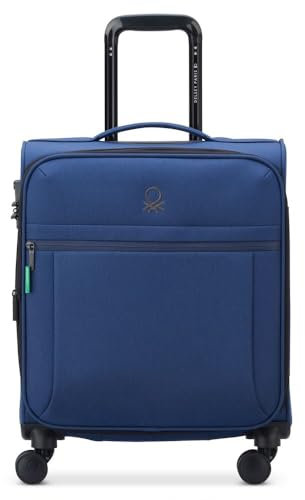 DELSEY Paris x United Colors of Benetton - BE - Valise Cabine Souple 54 cm x 40 cm x 22 cm - 33 L - Bleu Jean