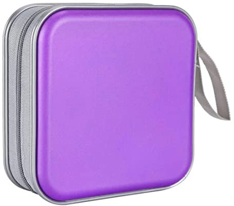 CD -Halter CD -Hülle Wallet DVD -Binder DVD -Organizer -Aufbewahrungsbeutel Hartplastik 40 Kapazität Tragbarer Purplecd -Halter, CD -Hülle, CD -Brieftasche, DVD -Binder, DVD -Organizer -Tasche