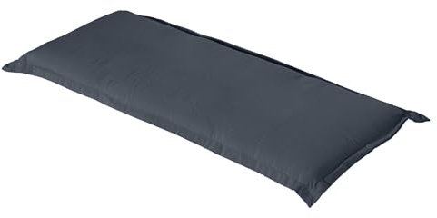Dehner Bankauflage Veneto, Polster für 2-Sitzer-Bänke, 116 x 6 x 47 cm, Baumwolle/Polyester/Viskose, dunkelgrau