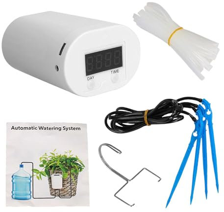 de riego automático de plantas: de riego por goteo automático inteligente, de riego por goteo con indicador LED y fuente de alimentación, riego automático de plantas