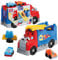 MEGA BLOKS-Bausteine Bausteinset für Kleinkinder, Fast Tracks Rennwagen-Transporter mit 19 Teilen, 2 Rennautos und Aufbewahrung, rot, ab 1 Jahr, JFR29