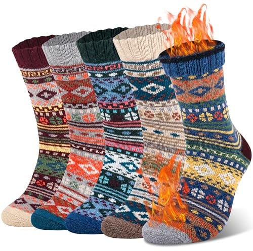 Belloxis Thermosocken Herren 43-46 Wollsocken Herren 43-46 Kuschelsocken Herren 43-46 Warme Socken Herren Wintersocken Herren 43-46 Dicke Socken Herren Sockenwolle