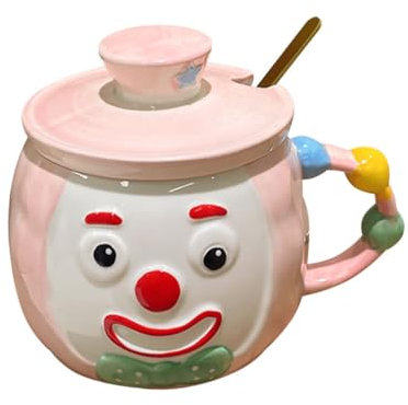 Hoement 1juego Taza De Cerámica Diseño Taza Infantil Multiusos Para Decoración De Habitación y Capacidad De Color Rosa