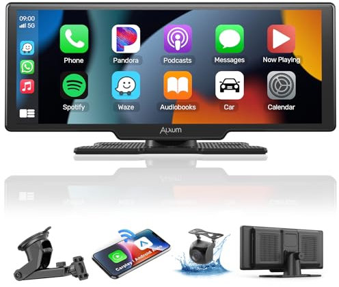 Wireless CarPlay Screen and Android Automatic Screen, 26.2 cm HD Car Radio mit Bildschirm, WiFi, Carplay Android Auto mit Rückfahrkamera, Mirror Link, GPS Navigation, Sprachsteuerung, AUX, FM