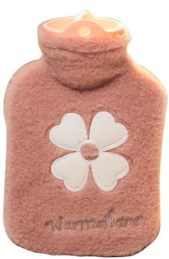 DHWEKU stitch wärmflasche handwärmer samply Wärmflasche mit kuschelig weichem Bezug, stitch flasche 0.5 Liter, süße Wärmflasche zur Schmerzlinderung wärmflasche klein mini wärmflasche