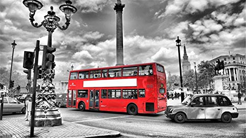Puzzle 1000 Teile Schwarz-Weiß-London, klassisches Puzzle zum Selbermachen, Bausatz, Holzspielzeug, einzigartiges Geschenk, Heimdekoration, Dekoration, Gemälde, 38 x 26 cm