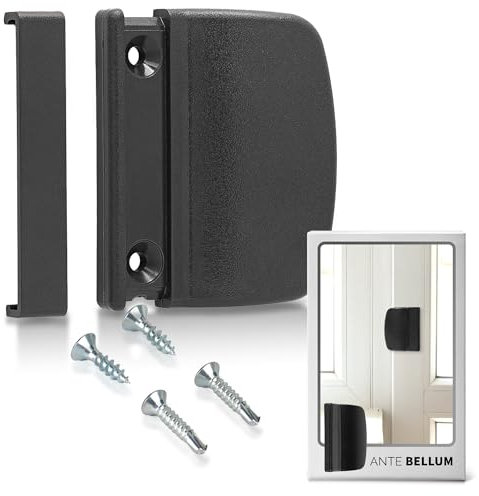 Ante Bellum Balkontürgriff – Dauerhaft Türgriff für Außen mit Abdeckkappe, Wetterbeständig, Kunststoffgriff für Balkon-, Terrassen- und Fliegengittertüren, Einfache Montage (Schwarz)