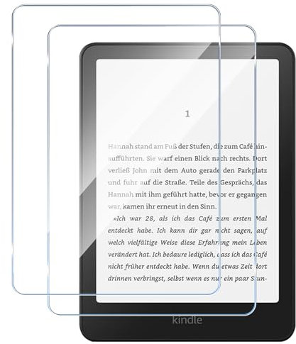 Haofun Protector Pantalla Compatible con Kindle Paperwhite 7 Pollici 12th Gen. 2024/Kindle Colorsoft, 2 Piezas Protectores de Pantalla, 9H Dureza Anti-Arañazos Cristal Templado, Ultra HD