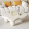 Wxnnx Weiß Wolke Couchtisch Schwarzer Wolkenform Couchtisch für Wohnzimmer Moderne Unregelmäßig Kaffetisch Hübscher Einzigartiger Asymmetrisch Couchtisch,White oval Base,40 inch