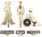 Accessori bagno adesivi murali - Set completo: targhe fuoriporta per bagno WC in laminato plastico color oro, 3 pezzi - Uomo, Donna, Disabile ideali per Bagni Pubblici Uffici Negozi Ristoranti e Hotel