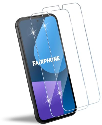 HidWee Schutzfolie Kompatibel mit Fairphone 5 5G für Panzerglas, 2 Stück 9H Härte Schutzglas, Anti-Kratzen Displayschutzfolie, Anti-Bläschen Panzer Schutz Glas, HD Clear Displayschutz