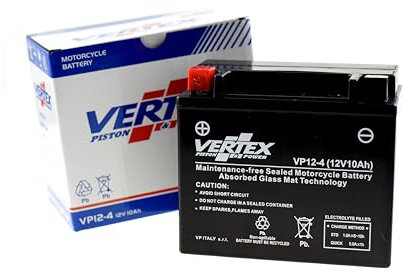 Vertex VP12-4 Sealed AGM Motorcycle/Powersport Battery, 12V, 10Ah, CCA (-18) 180, Replacement for/Compatible with: CTX12-BS. Perfect battery for Motorcycle, ATV's, Personal Watercraft and Snowmobiles.