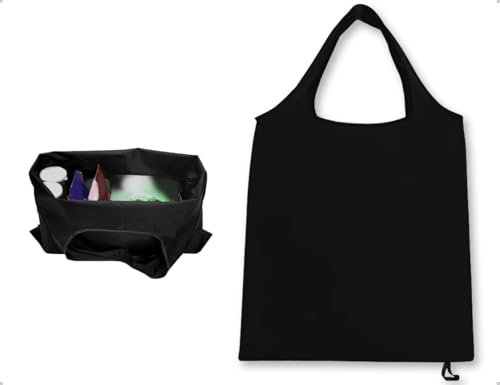 Emezddo Faltbare Einkaufstasche,Wiederverwendbare und Waschbar Einkaufsbeutel,Dauerhaft und Leicht falttasche,Trage-Beutel,Groß Tote Bag(69 * 56cm,Schwarz)