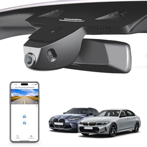 Mangoal 4K Dash Cam for BMW 3-Series Gen7 G20 G21 G28 2020 2021 2022 2023 2024 Select 2019 M3 G80 G81(Model D), OEM Style, 2160P UHD Video, WiFi & APP, 64GB Card