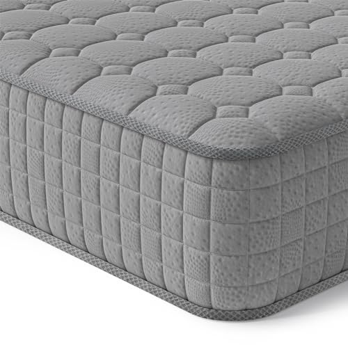 Vesgantti Matratze 120x200 7-Zonen Federkernmatratze 24cm Taschenfederkernmatratze Mittelfeste Orthopädischem Tonnentaschenfederkernmatratze (H3-grau, Tight-top 24cm)