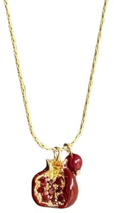 [Kfwfuaee] Elegante Granatapfel-Halskette symbolisiert Fülle und Wohlstand modischer Frauen, die ein einzigartiges Design suchen