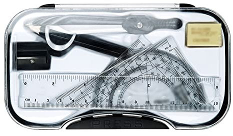 Compass Set Pack Of 7 Protractor and Compass Set Compass for Geometric Math Compass School and Storage Box Black Stationery School Supplies Compasses Sets