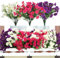 Huiguli 9 Bündel Kunstblumen wie Echt, Künstliche Blumen Outdoor UV-Beständig, Wetterfest Künstliche Balkonpflanzen, Petunie Seidenblumen Blumenstrauß für Balkon Außenbereich Blumenkasten Deko