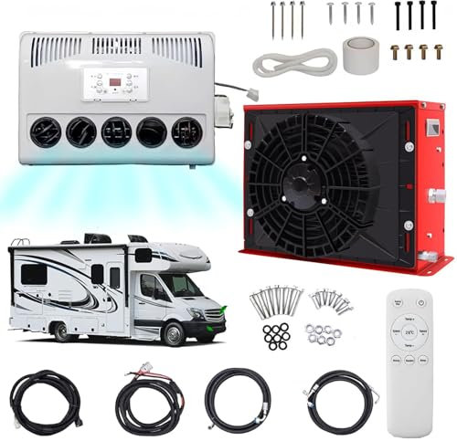 12V/24V RV Klimaanlage - 850W Split Parking AC, 450m³/h Luftvolumen, leise Kühlung für LKW, Busse, Wohnmobile, Wohnwagen, Bagger