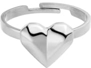 Purelei Geometrix Heart Ring Damen – Moderner Herzring aus wasserfestem Edelstahl – Verstellbarer Damenring (52-55) in Gold/Silber – Schmuck mit Bedeutung
