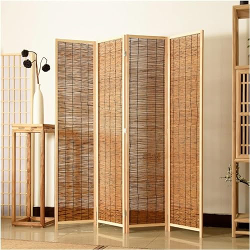 ELzEy Klappbare Raumtrennwand, Sichtschutz mit massivem Holzrahmen, Schlafzimmer-Hotel-Trennwand, 2 Größen(160x150cm)