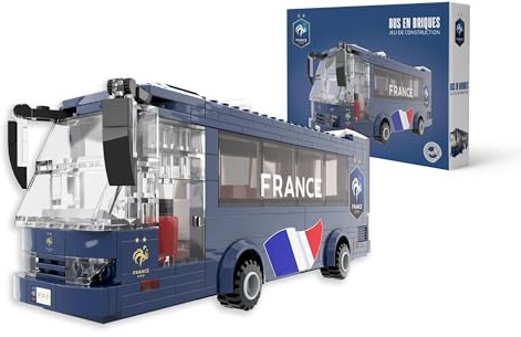 Megableu - Bus der französischen Mannschaft FFF zum Zusammenbauen – 319 Bausteine – offizielles FFF-Modell – Fußball-Bauspiel für Kinder & Erwachsene – Geschenkidee für Fans & Unterstützer, blau