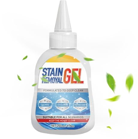 Fleckenentferner-Gel, 200 ml, Badezimmer-Entkalker – Reinigungsgel für Öl, Waschbecken, Waschküche, Wand, Küche, Badezimmer, Waschmaschine, Flecken, Zuhause