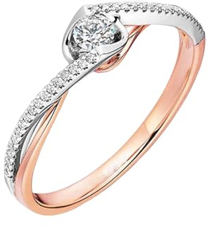 Wycian Promise Ring Mann Diamant Ring Frauen 14 Karat Weißgold und PT950 mit 0,17 CT Diamant Größe 54 (17.2) Massiv, Nicht Plattiert Mode für Schwester Danksagung Schmuck