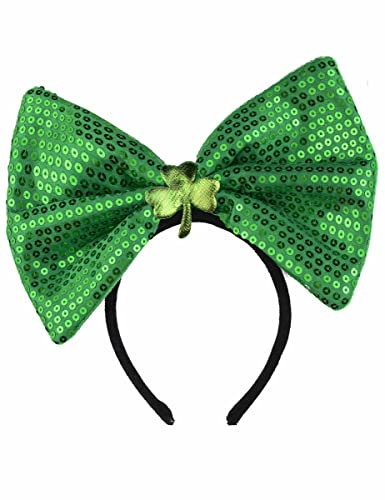 DEGUISE TOI VEGAOO - Stirnband mit Schleife und Pailletten - Haarreif - Einheitsgröße - Grün - Accessoires - 100% Polyester - Carnaval