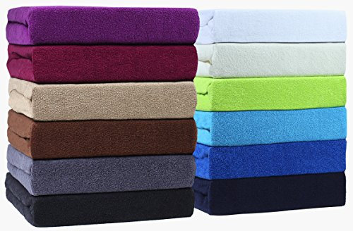 NatureMark FROTTEE Spannbettlaken, Spannbetttuch TOP Preis-Leistungs-Verhältnis in vielen Größen und Farben MARKENQUALITÄT (140x200-160x200 cm, Schoko braun)