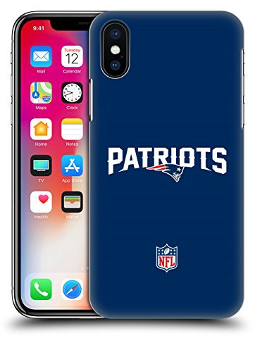 Head Case Designs Offizielle NFL Einfarbig New England Patriots Logo Harte Rueckseiten Handyhülle Hülle Huelle kompatibel mit Apple iPhone X/iPhone XS