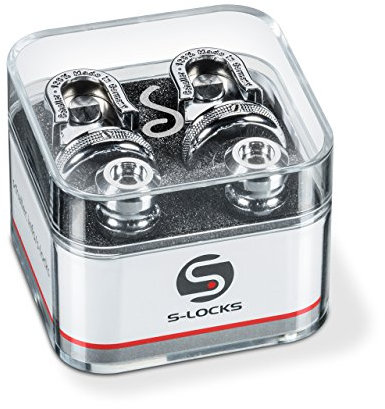 Schaller Strap Locks Guitar S-Lock Pair (Chrome Plated)