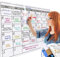 Whiteboard-Kalender für die Wand, trocken abwischbar, extragroß, 63,5 x 96,5 cm, Jumbo-Kalender, laminiert, löschbar, für einen Monat, riesiges, übergroßes blanko, 30-Tage-Poster mit Linien und
