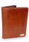 Catwalk Collection Handbags - Porte Document Cuir Femme - Portefeuille de Voyage Zippé - Avec A4 Bloc-Note - Pochette Pour Tablette - CHLOE - Tanne