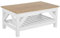 Couchtisch Landhausstil weiß/heller Holzfarbton 100x60 cm Savannah