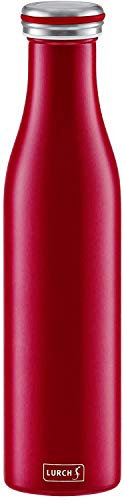 Lurch 240926 Isolierflasche / Thermoflasche für heiße und kalte Getränke aus Doppelwandigem Edelstahl, 0,75l, Bordeaux, Bordeauxrot