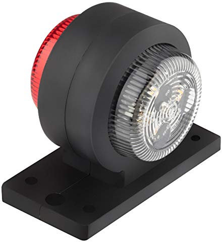 AdLuminis LED Positionsleuchte Rot Weiß, E-Prüfzeichen + IP67, 12V 24V Begrenzungsleuchte, für Anhänger etc. (Universal)