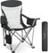 Homecall Chaise de camping pliable ronde, avec poche isotherme et rangement pour magazine Bleu