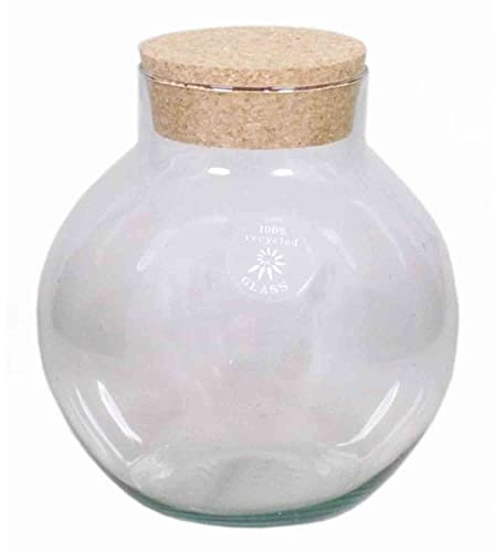 INNA-Glas Terrarium Gaspar, mit Korkdeckel, Kugel - Rund, klar, 20cm, Ø 12cm - Ø 19cm