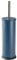 Harbour Housewares Toilet Brush and Holder - Matte Blue - Pack of 1 - Round Toilet Bowl Brush & Holder Stainless Steel Bathroom Deep Cleaning Scrub