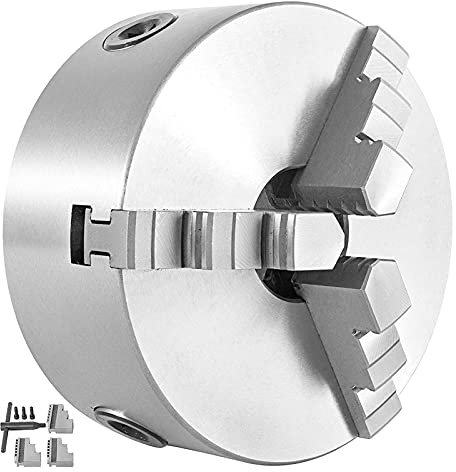 VEVOR K11-125 Mandril de Torno de 3 Mordazas, Portabrocas de torno autocentrante, Mandíbula Externa Mandril CNC, Torneadora de Madera Rectificadora de Acero Endurecido Semi-Acero Alta Precisión