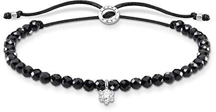 Thomas Sabo Armband schwarze Perlen mit weißem Stein 925 Sterling Silber A1987-401-11-L20V