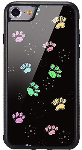 MAYCARI Sublimation Cute Dog Paws Case for iPhone 7/8/SE 2020, Aluminum Plate Back Case with Soft TPU Bumper Cartoon Animal Phone Case Cover for iPhone 7/8/SE 2020