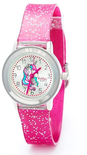Kiddus Montre pour Fille, Montre Bracelet Enfants avec Paillettes, Cadeu Apprentissage, Analogic Enfant à partir de 5 Ans