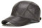 PKYGXZ Lederhut Warmer Rindslederhut für Männer Mittleres Alter und altes Outdoor Gesteppte Leder-Baseballkappe Mit Gehörschutz Newsboy-Kappe Schirmmütze