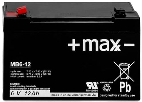 Bleiakku Maxx MB6-12 6V 12Ah AGM Blei Vlies Accu Battery wartungsfrei