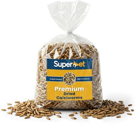 Superpet Dried Calci Worm Wild Bird Food, High-Calcium Protein Food 12.55kg | Alternative to Bird Seed & Mealworms, For Chickens, Reptiles, Hedgehogs & Small Mammals, Nutritious Year-Round Garden Feeds