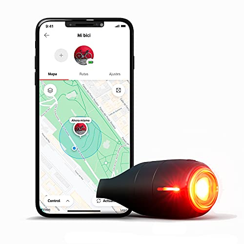 Vodafone Smart-Fahrrad-Rücklicht, Curve Bike LightGPS Tracker, Bremslicht mit GPS-Finder, Stoßerkennung und Sicherheitsalarm, inkl. Abonnement für 6 Monate, Schwarz